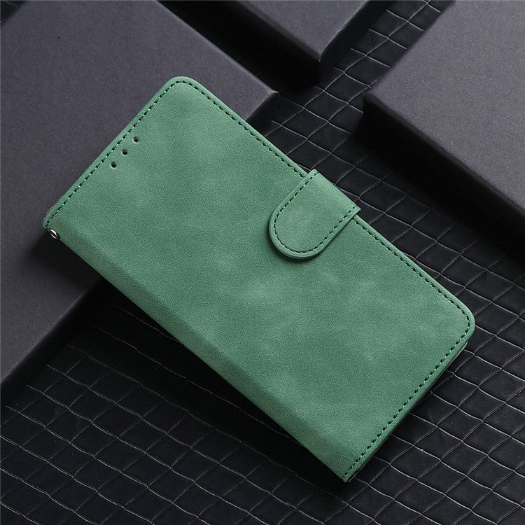 Skin-touch PU Leather Protective Phone Cover with Supporting Stand Wallet for Realme 8 Pro/Realme 8 - Green
