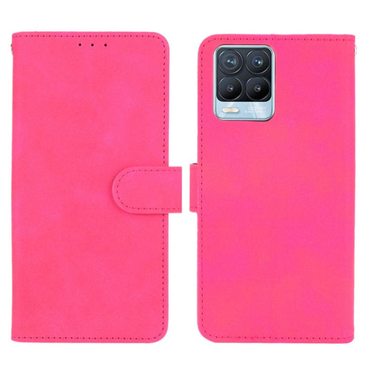 Skin-touch PU Leather Protective Phone Cover with Supporting Stand Wallet for Realme 8 Pro/Realme 8 - Rose