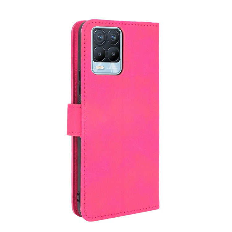 Skin-touch PU Leather Protective Phone Cover with Supporting Stand Wallet for Realme 8 Pro/Realme 8 - Rose