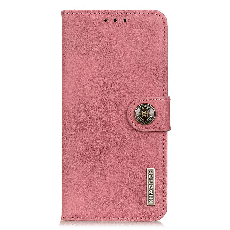KHAZNEH Leather Protector Case Wallet Stand Phone Cover for Oppo F19 / A74 4G - Pink