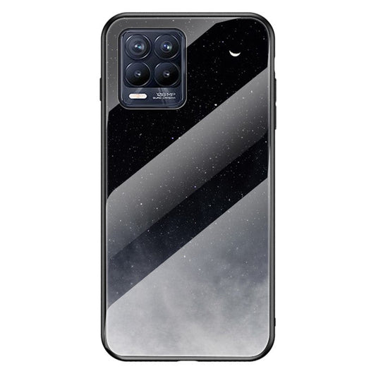 Sky Pattern Tempered Glass Protector Case for Realme 8/8 Pro - Black Starry