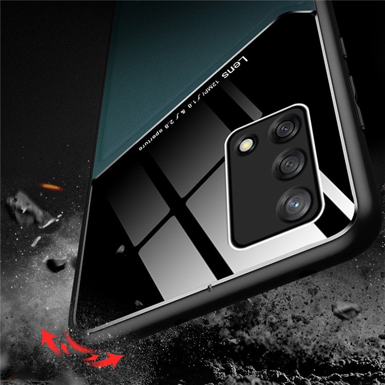 Precise Cut-Out Leather Coated Hybrid Case with Metal Sheet Inside for Oppo A74 4G - Blue