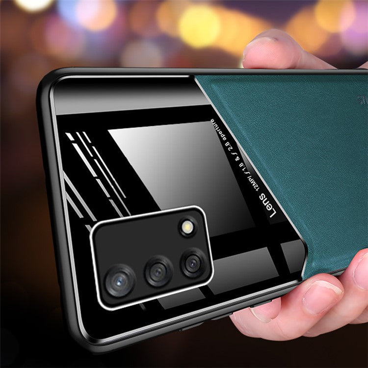 Precise Cut-Out Leather Coated Hybrid Case with Metal Sheet Inside for Oppo A74 4G - Blue
