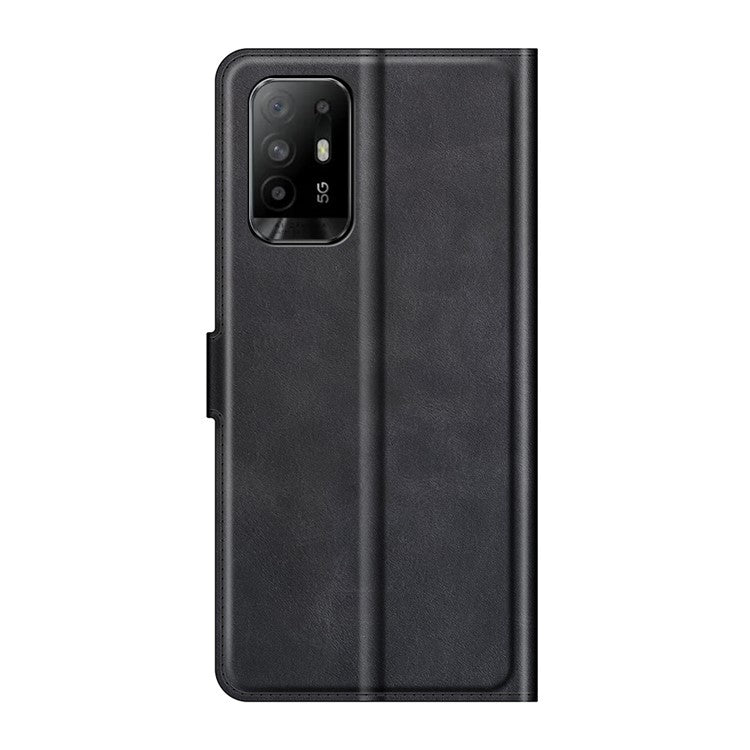 Magnetic Clasp Shockproof Phone Case Wallet Stand Flip Leather Cover for Oppo A94 5G - Black