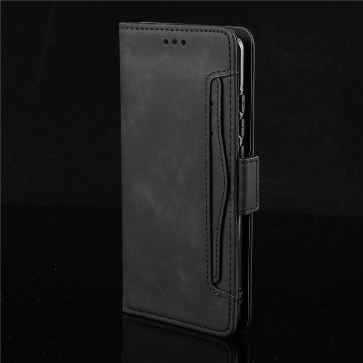 Leather Phone Wallet Design Stand Feature Protective Cover Case with Multiple Card Slots for Oppo A94 5G/Reno5 Z/F19 Pro+ 5G - Black