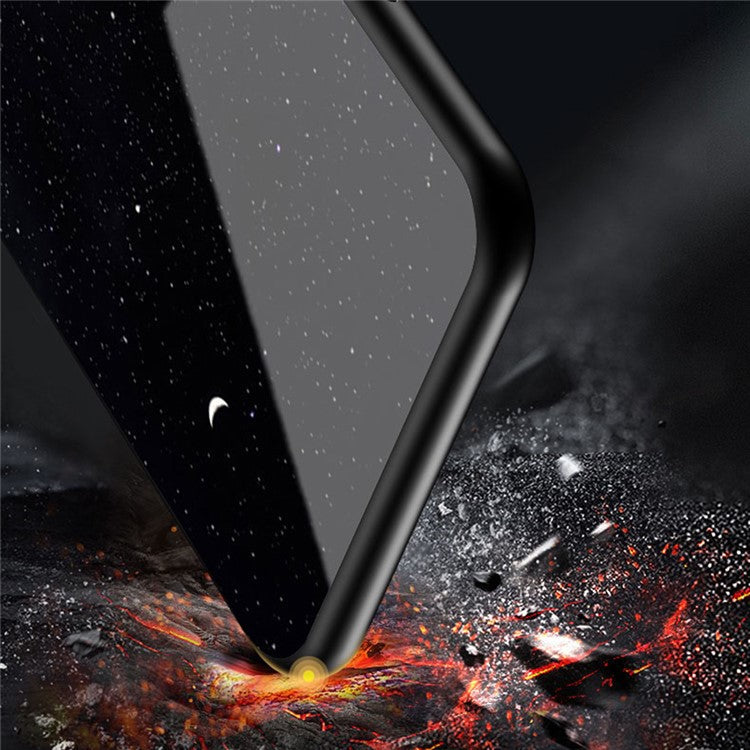 Starry Sky Pattern Anti-Scratch Tempered Glass Well-Protected Phone Hybrid Case Cover for Oppo A94 5G/Reno5 Z/F19 Pro+ 5G - Purple Sky