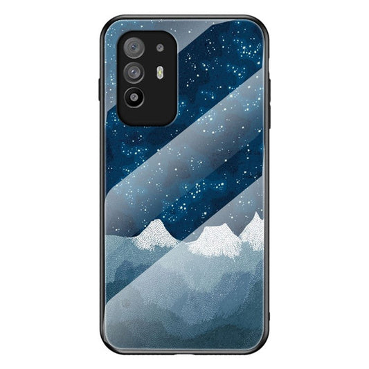 Starry Sky Pattern Anti-Scratch Tempered Glass Well-Protected Phone Hybrid Case Cover for Oppo A94 5G/Reno5 Z/F19 Pro+ 5G - Starry Sky