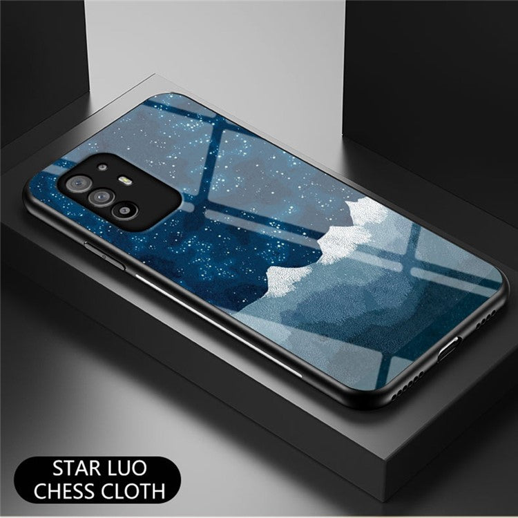 Starry Sky Pattern Anti-Scratch Tempered Glass Well-Protected Phone Hybrid Case Cover for Oppo A94 5G/Reno5 Z/F19 Pro+ 5G - Starry Sky