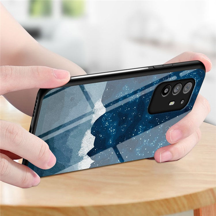 Starry Sky Pattern Anti-Scratch Tempered Glass Well-Protected Phone Hybrid Case Cover for Oppo A94 5G/Reno5 Z/F19 Pro+ 5G - Starry Sky