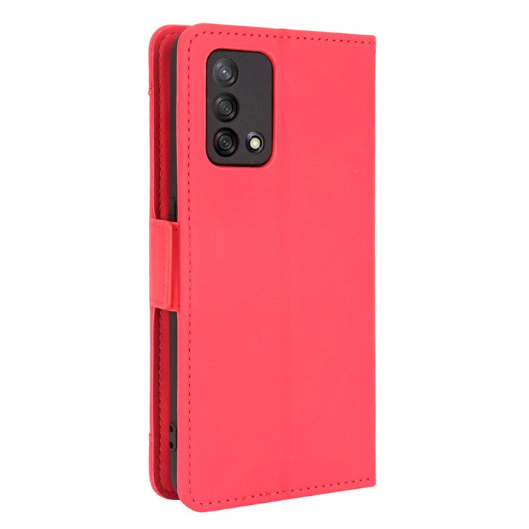 Multiple Card Slots Design Stand Leather Wallet Phone Case for Oppo A74 4G/F19 - Red