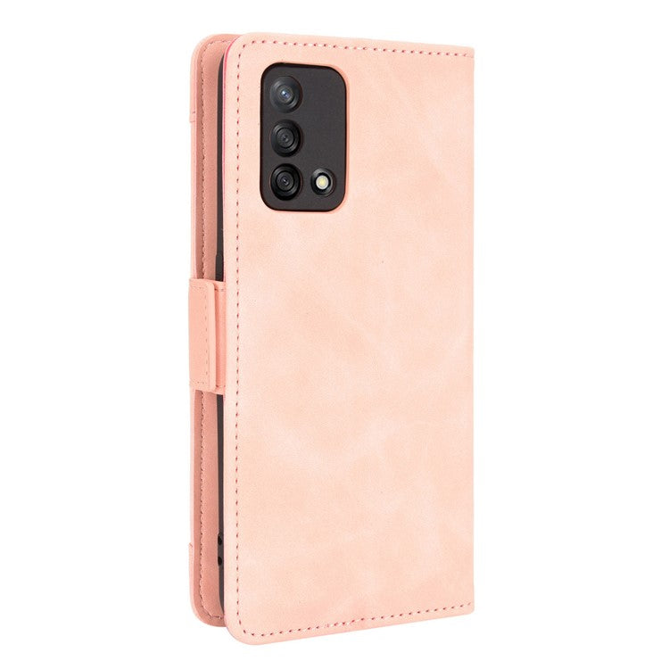 Multiple Card Slots Design Stand Leather Wallet Phone Case for Oppo A74 4G/F19 - Pink
