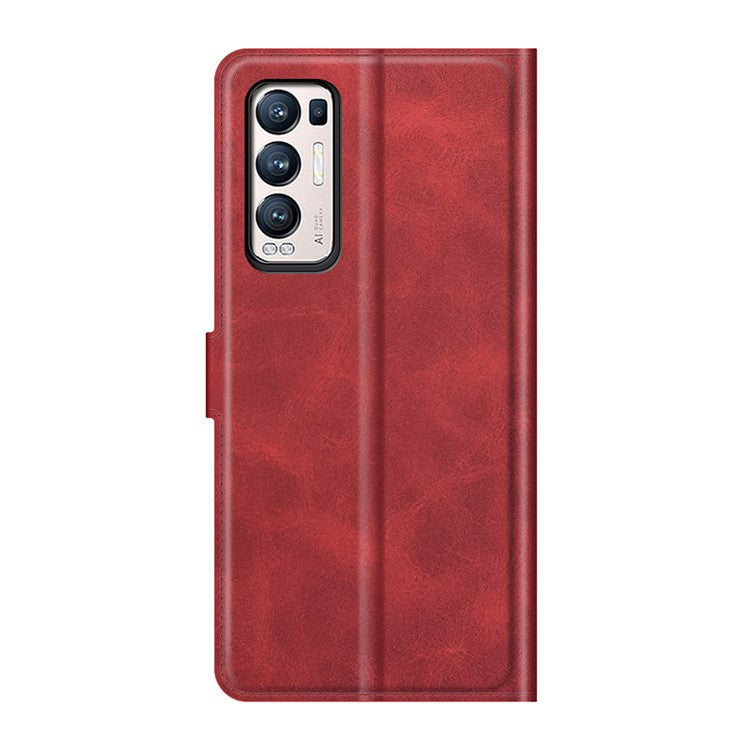 Wallet Leather Stand Case for OPPO Reno5 Pro Plus 5G/Find X3 Neo - Red