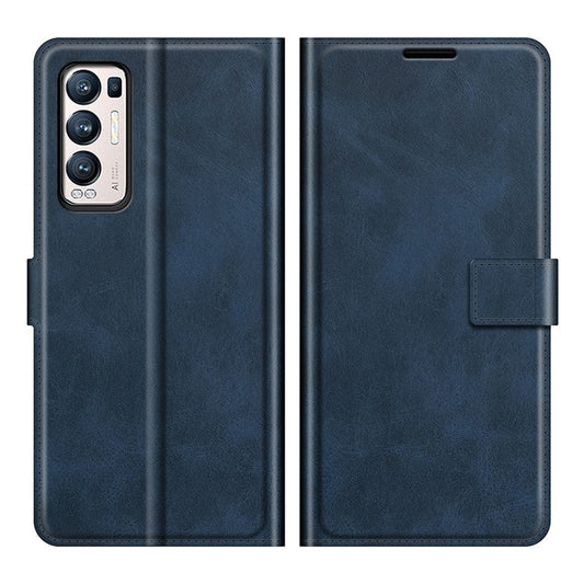 Wallet Leather Stand Case for OPPO Reno5 Pro Plus 5G/Find X3 Neo - Blue