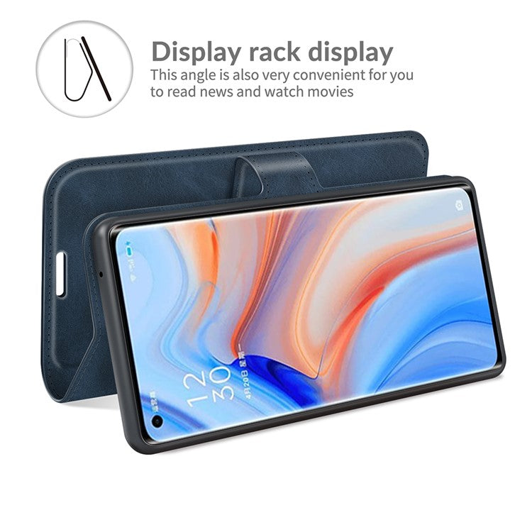 Wallet Leather Stand Case for OPPO Reno5 Pro Plus 5G/Find X3 Neo - Blue