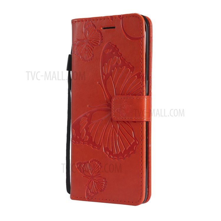 KT Imprinting Flower Series-2 Wallet Stand Leather Butterflies Pattern Phone Covering Case for Oppo Find X3 Pro / Find X3 - Orange