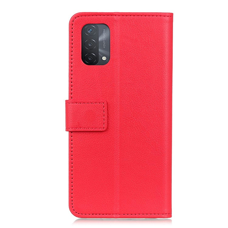 Wallet Stand Design Leather Phone Protective Case Cover for Oppo A93 5G/A54 5G/A74 5G - Red