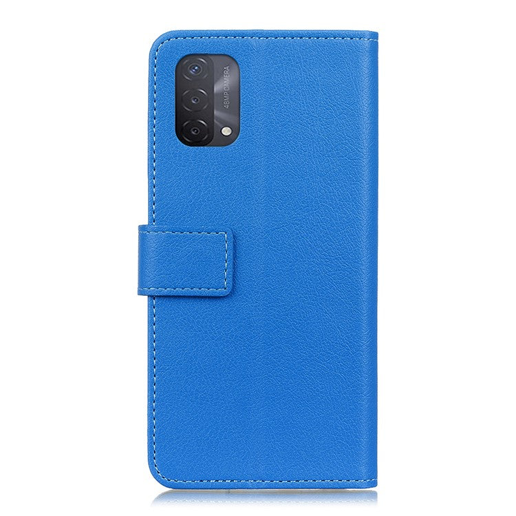 Wallet Stand Design Leather Phone Protective Case Cover for Oppo A93 5G/A54 5G/A74 5G - Blue