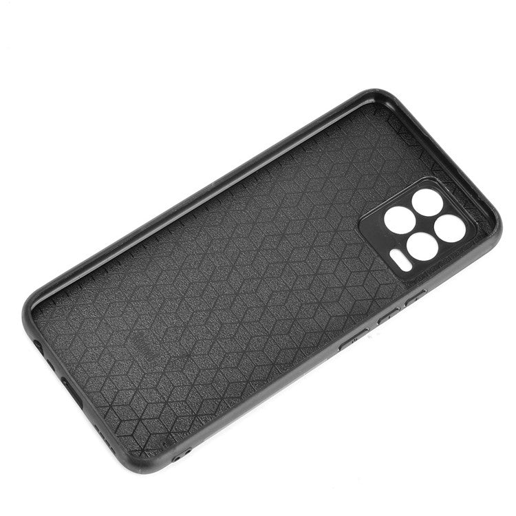 PC+TPU PU Leather Coated Stitching Line Design Phone Protection Case for Realme 8/8 Pro 4G - Yellow