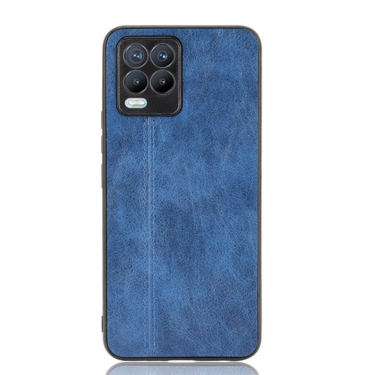 PC+TPU PU Leather Coated Stitching Line Design Phone Protection Case for Realme 8/8 Pro 4G - Blue