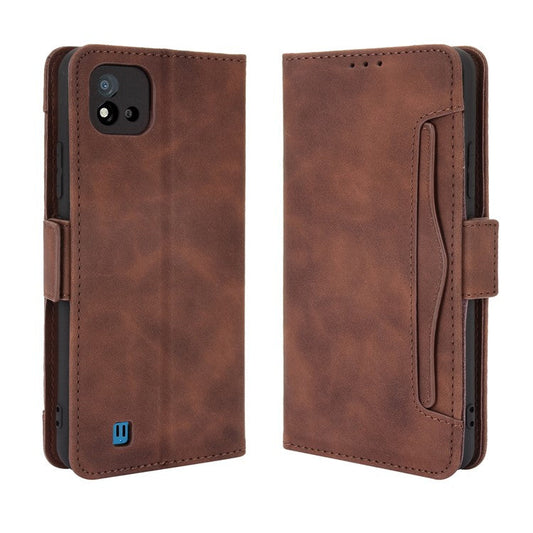 Multiple Card Slots Wallet Leather Stand Cover for Realme C11 2021 / C20 / C20A Phone Case - Brown
