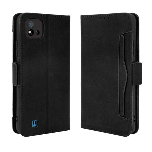 Multiple Card Slots Wallet Leather Stand Cover for Realme C11 2021 / C20 / C20A Phone Case - Black