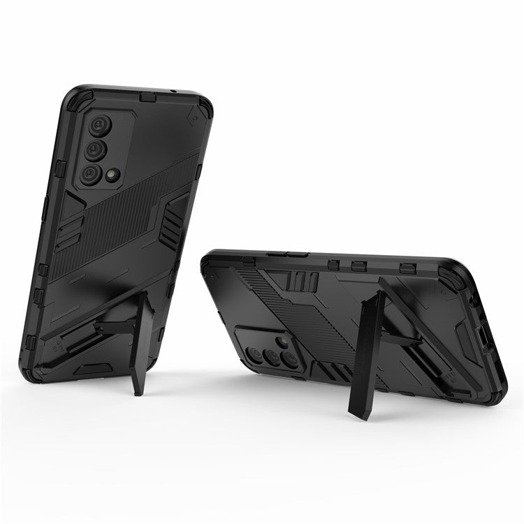 PC + TPU Shockproof Hybrid Case Phone Cover with Foldable Kickstand for Oppo K9 - Black