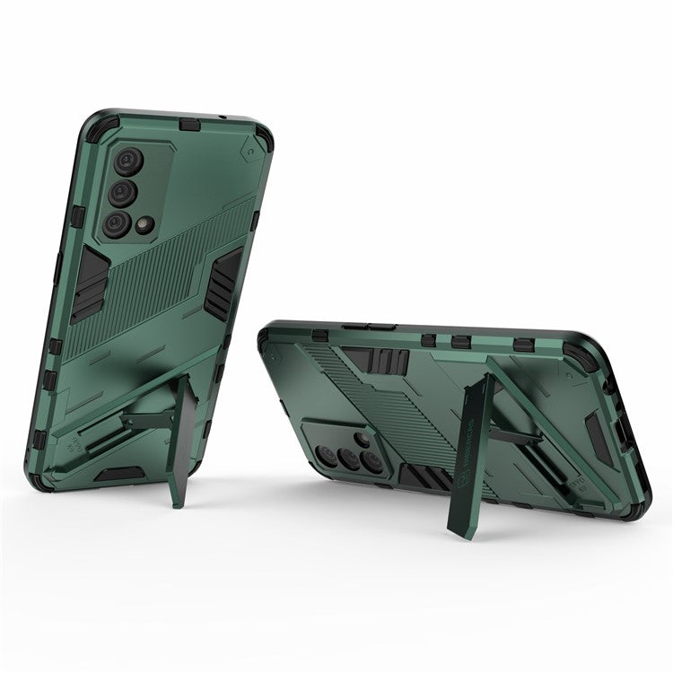 PC + TPU Shockproof Hybrid Case Phone Cover with Foldable Kickstand for Oppo K9 - Green