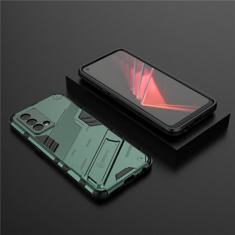 PC + TPU Shockproof Hybrid Case Phone Cover with Foldable Kickstand for Oppo K9 - Green
