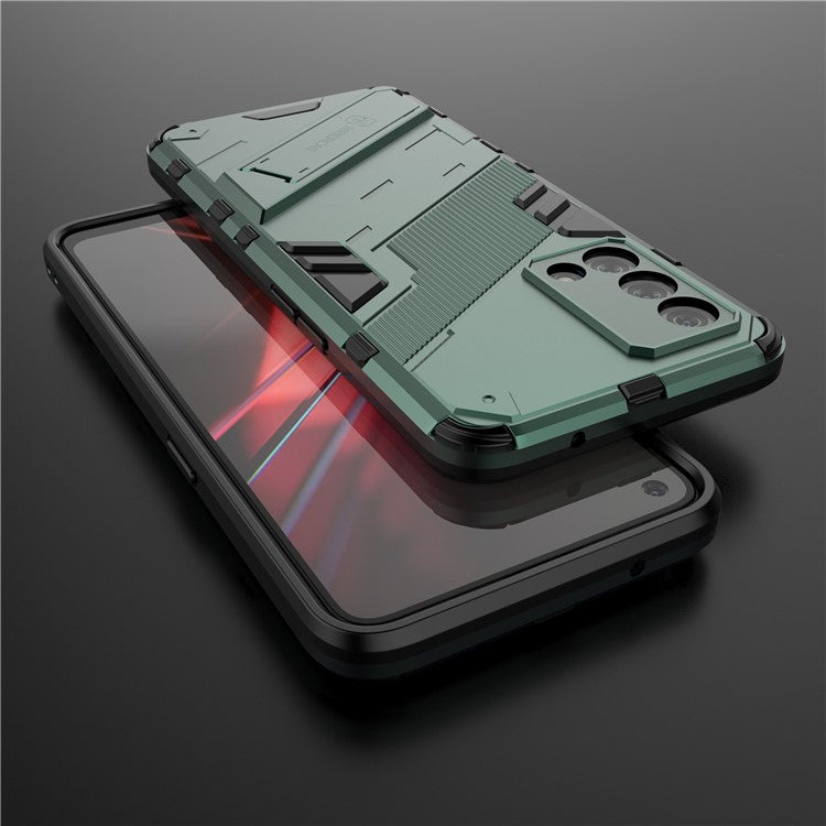 PC + TPU Shockproof Hybrid Case Phone Cover with Foldable Kickstand for Oppo K9 - Green