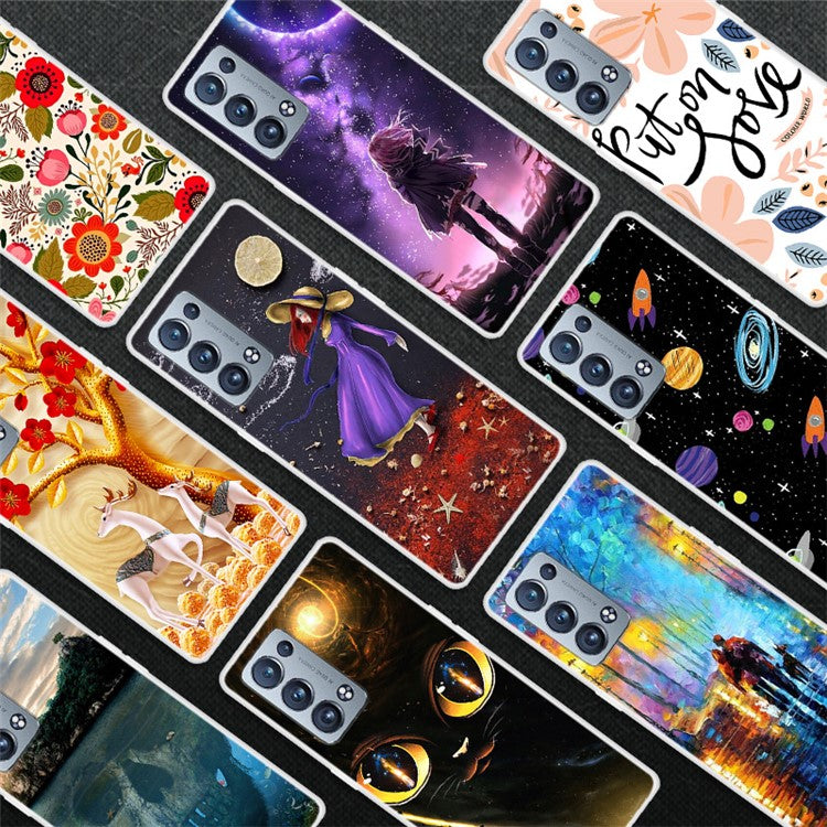 Pattern Printing TPU Phone Back Case for Oppo Reno6 Pro+ 5G/Pro 5G (Snapdragon) - Interstellar