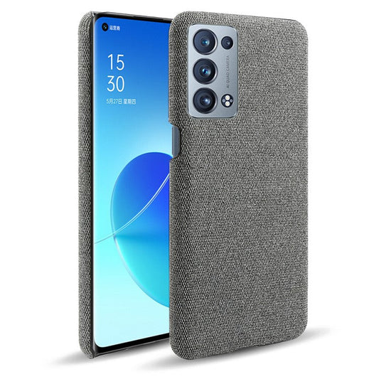 KSQ Well-Protected Cloth Coated Plastic Phone Case for Oppo Reno6 Pro+ 5G/Pro 5G (Snapdragon) - Grey