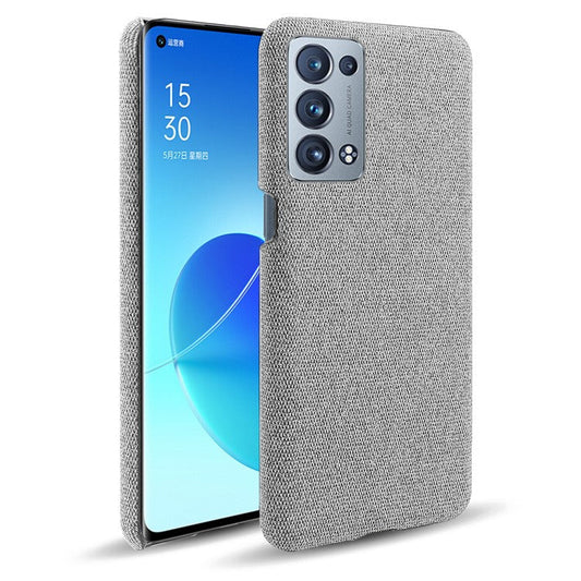 KSQ Well-Protected Cloth Coated Plastic Phone Case for Oppo Reno6 Pro+ 5G/Pro 5G (Snapdragon) - Light Grey