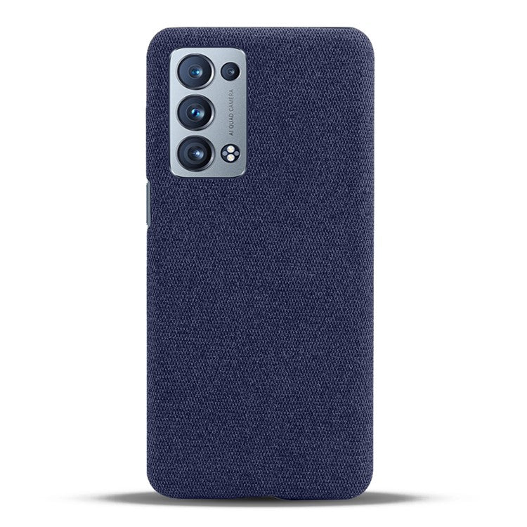 KSQ Well-Protected Cloth Coated Plastic Phone Case for Oppo Reno6 Pro+ 5G/Pro 5G (Snapdragon) - Blue