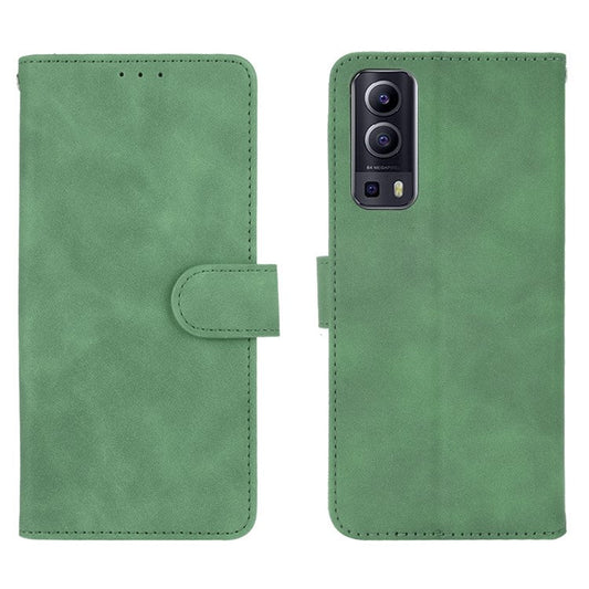 Skin-touch PU Leather Protective Phone Cover Supporting Stand Cover Wallet for vivo Y72 5G / iQOO Z3 5G - Green