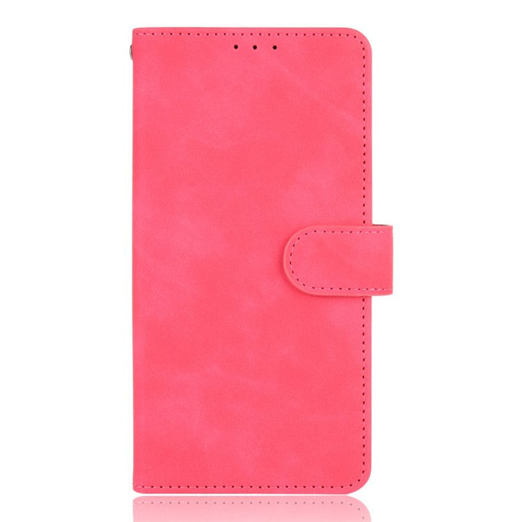 Skin-touch Feeling PU Leather Protective Phone Cover Supporting Stand Cover Wallet for Oppo Reno6 Pro+ 5G/Pro 5G (Snapdragon) - Rose