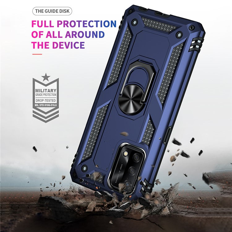 Military Grade Hybrid Hard PC + Soft TPU Heavy Duty Shockproof Protective Phone Case for Oppo A74 4G / Oppo F19 - Blue