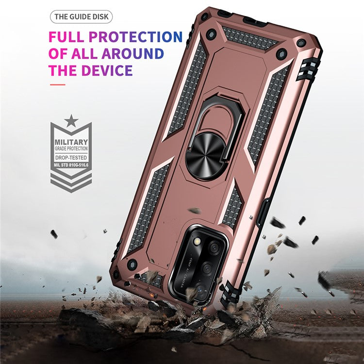 Military Grade Hybrid Hard PC + Soft TPU Heavy Duty Shockproof Protective Phone Case for Oppo A74 4G / Oppo F19 - Rose Gold