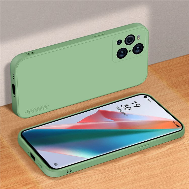PINWUYO Soft Silicone Cell Phone Case Protective Cover for Oppo Find X3 Pro - Green