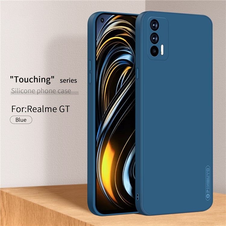 PINWUYO Precise Cut-out Soft Silicone Cell Phone Case Cover Protector for Realme GT 5G - Blue