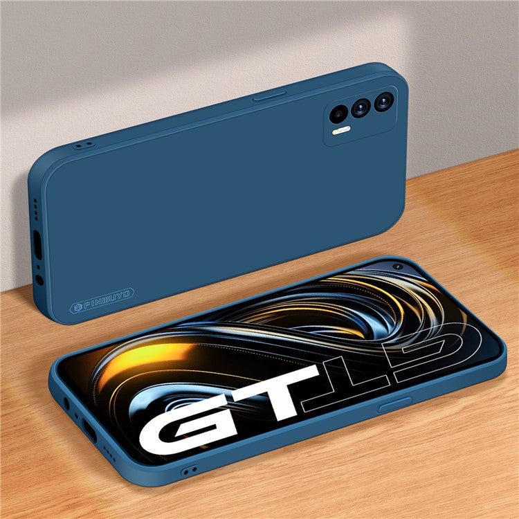 PINWUYO Precise Cut-out Soft Silicone Cell Phone Case Cover Protector for Realme GT 5G - Blue