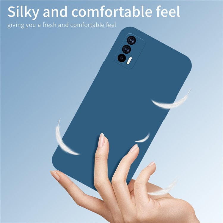 PINWUYO Precise Cut-out Soft Silicone Cell Phone Case Cover Protector for Realme GT 5G - Blue
