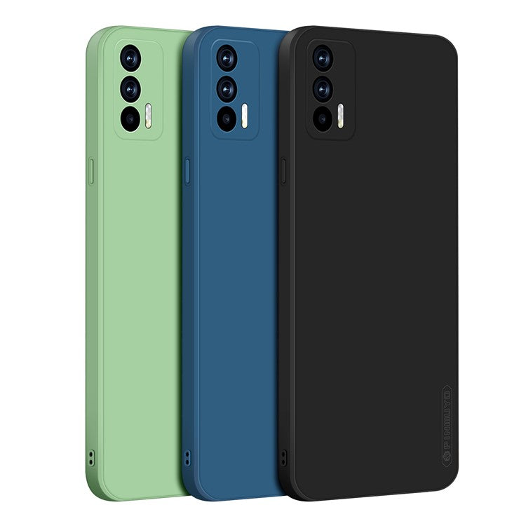 PINWUYO Precise Cut-out Soft Silicone Cell Phone Case Cover Protector for Realme GT 5G - Blue