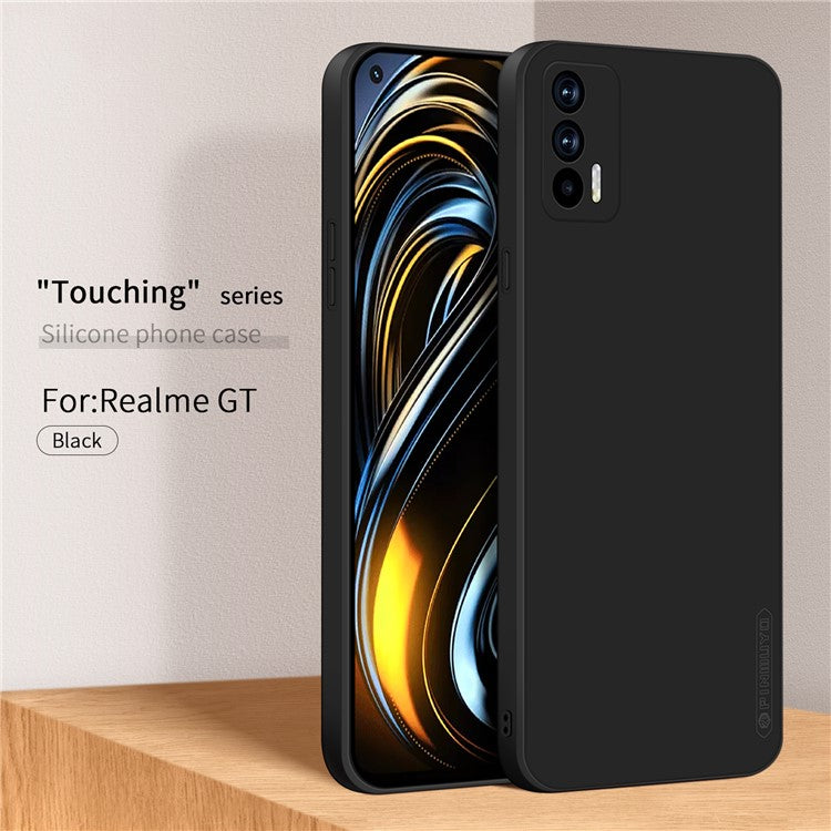 PINWUYO Precise Cut-out Soft Silicone Cell Phone Case Cover Protector for Realme GT 5G - Black