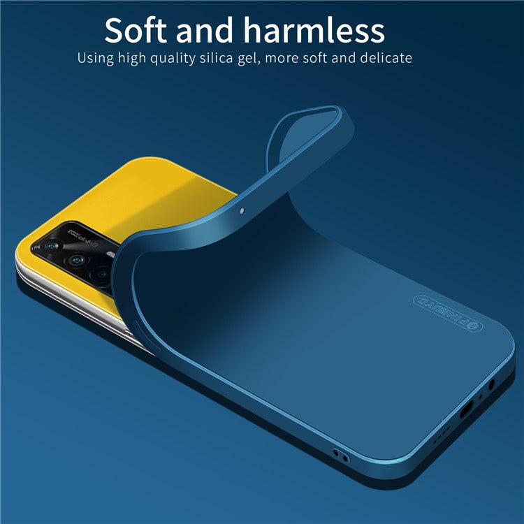 PINWUYO Precise Cut-out Soft Silicone Cell Phone Case Cover Protector for Realme GT 5G - Black