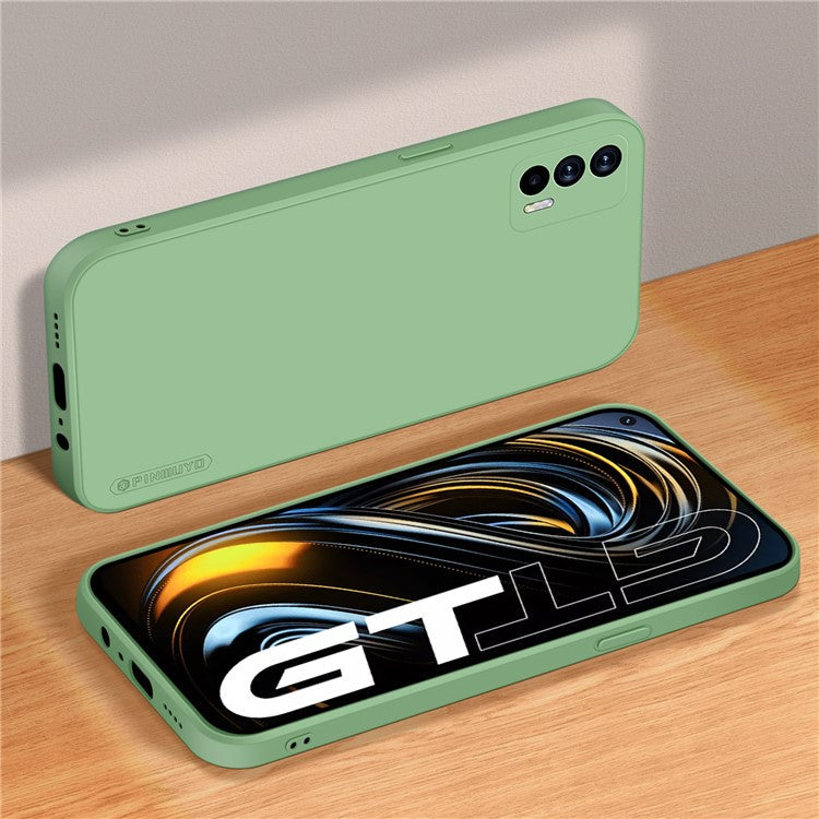 PINWUYO Precise Cut-out Soft Silicone Cell Phone Case Cover Protector for Realme GT 5G - Green