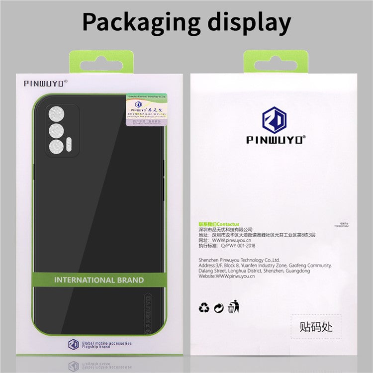PINWUYO Precise Cut-out Soft Silicone Cell Phone Case Cover Protector for Realme GT 5G - Green