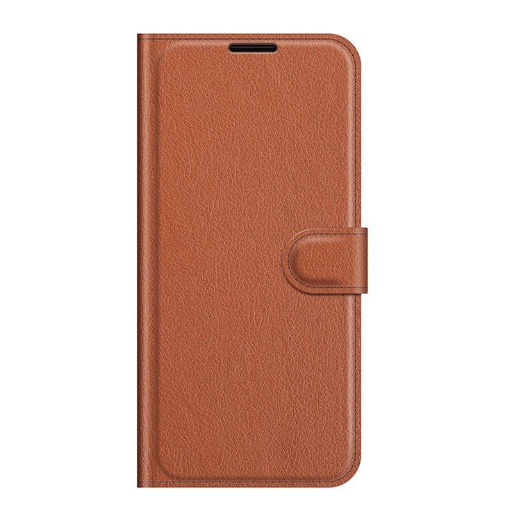 Litchi Texture Leather Wallet Phone Case Protector with Stand for Oppo Reno6 Pro+ 5G/Pro 5G (Snapdragon) - Brown