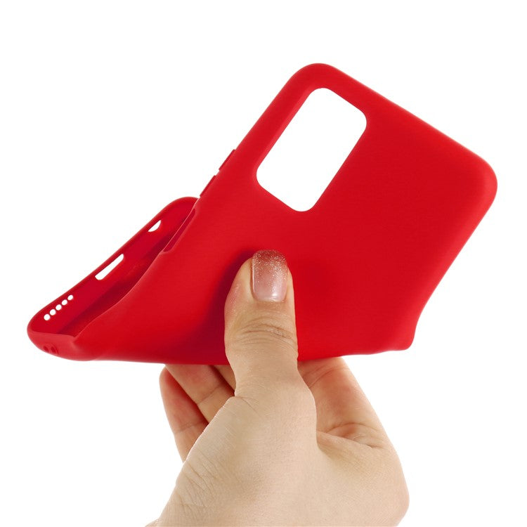 Plain Liquid Silicone Protective Cover Shell with Strap for vivo Y51 (2020, September)/Y51a/Y51s/Y31 (2021) - Red