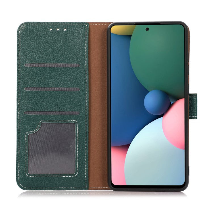 Stand Design Litchi Texture Leather Wallet Protective Cover Case for Oppo A93 5G/A74 5G/A54 5G - Green