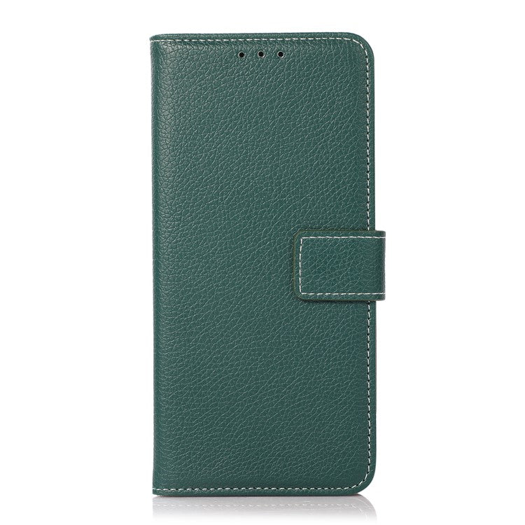 Stand Design Litchi Texture Leather Wallet Protective Cover Case for Oppo A93 5G/A74 5G/A54 5G - Green
